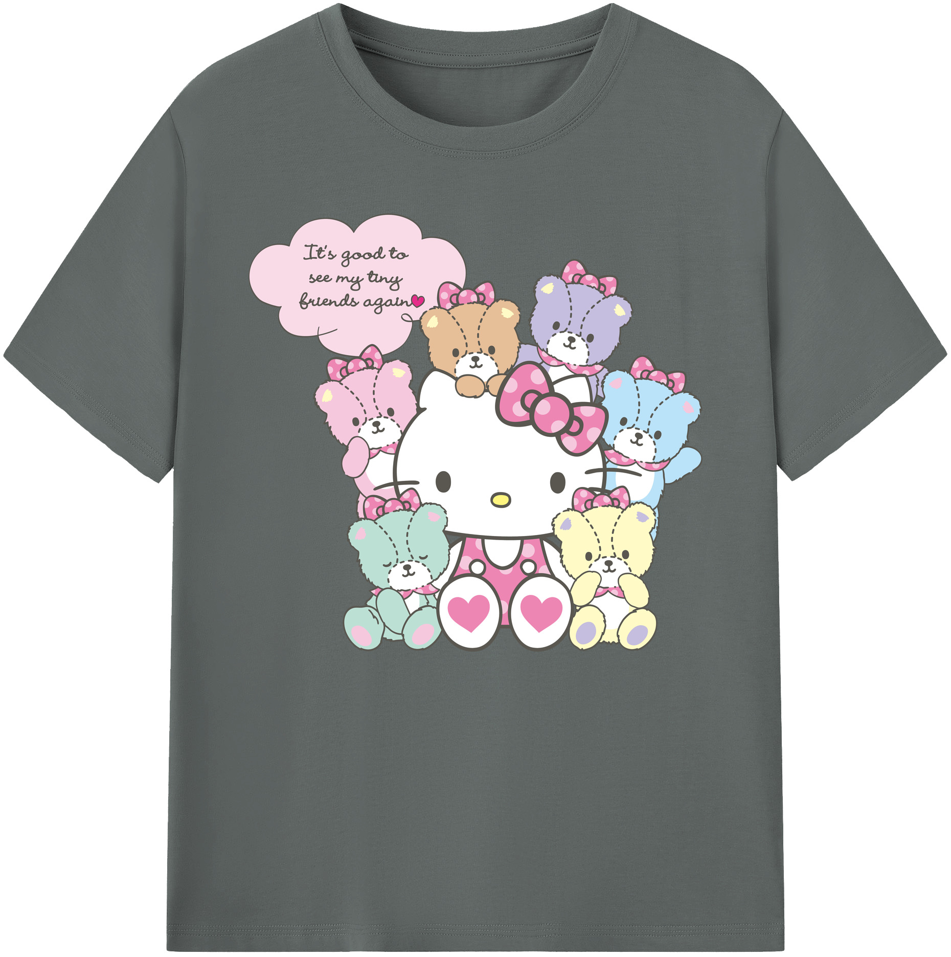 （画像用） Hello Kitty ハローキティ 綿100％ メンズ半袖Tシャツ｜肌触りやわらか＆通気性
